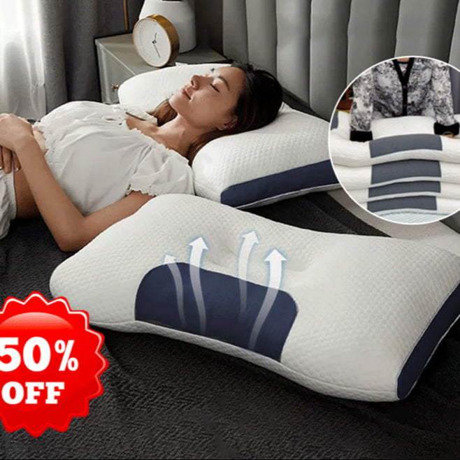 LuxiRest Antibacterial Massage Cushion | Ergonomic Neck Support for Revitalizing Sleep and Relaxation