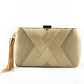Éclessa Luxury Evening Clutch | Satin tassel handbag for classic and modern elegance