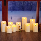 GlowLuxe Flameless LED Candles Set (9-piece) – With Remote Control and Glitter Finish