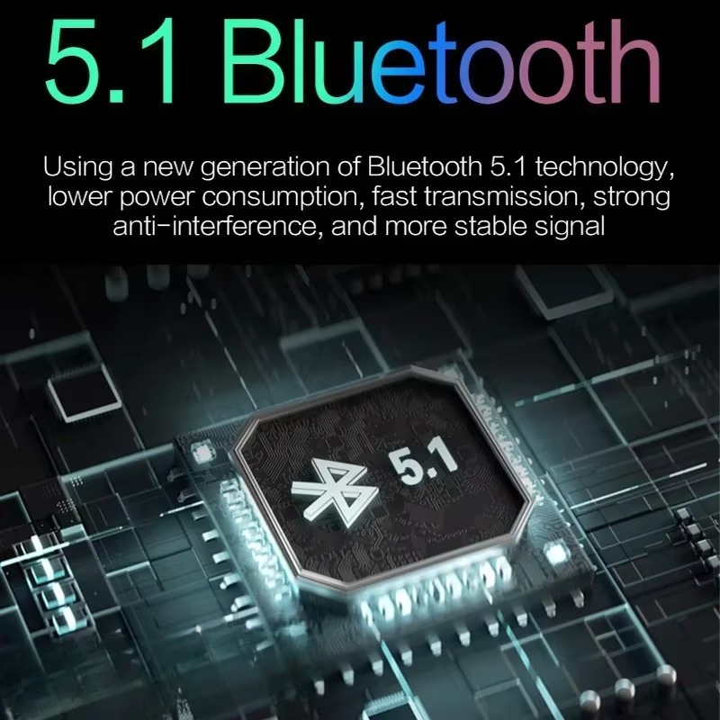 Foldable Bluetooth 5.1 Wireless Stereo Headset with Microphone for Mobile and Tablet