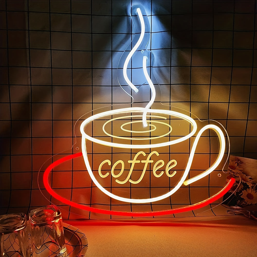 LED Neon Coffee Mug Wall Light