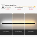 Linear black minimalist LED outdoor wall light