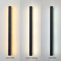 Linear black minimalist LED outdoor wall light