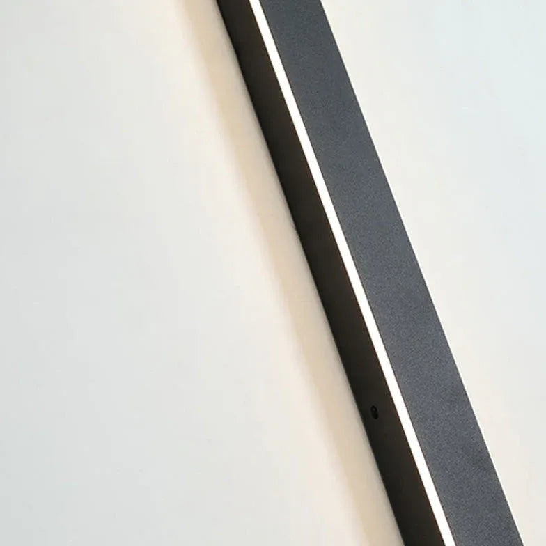 Linear black minimalist LED outdoor wall light