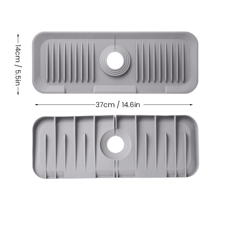 Silicone sink faucet splash guard mat