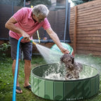 PawLuna Foldable Dog Bath made of PVC | 80 cm Ø | Sturdy & Portable | Perfect for Summer & Garden