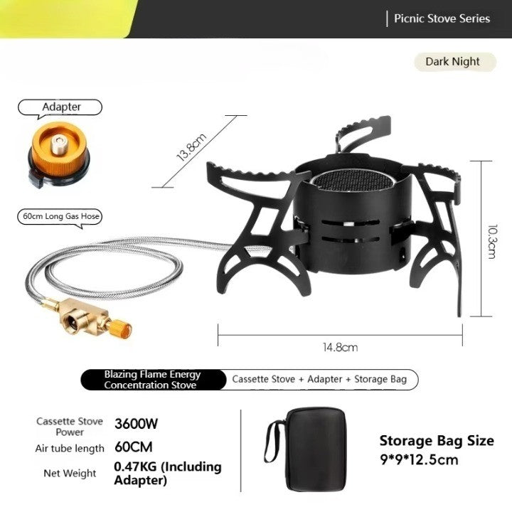 Dual-Core Blue Flame Outdoor Cooking Stove