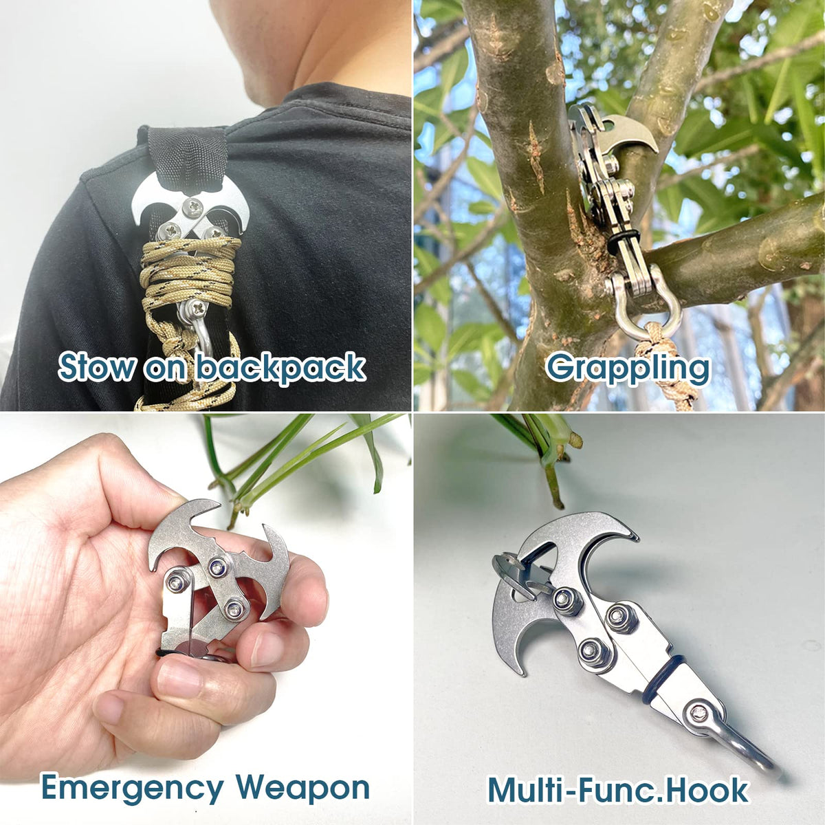 Stainless Steel Gravity Grappling Hook