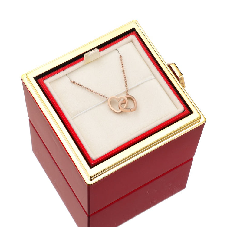 [Ideal Gift] Eternal Rose Box - With engraved necklace & artificial rose