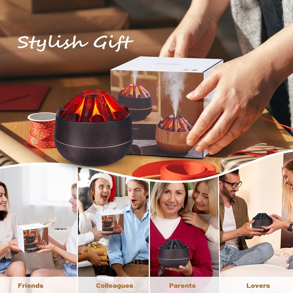 Fire Diffuser - Mini simulated charcoal fire air humidifier with realistic flame effect