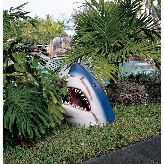 Weather-Resistant Shark Statue for Garden, Patio or Living Room Decor