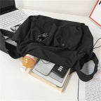 UrbanLiner Nylon Messengerbag – Black Shoulder Bag with Zipper for Daily Use