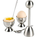 Egg Cracker Topper Set Stainless Steel Soft Hard Boiled Egg Opener Kit