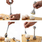 Egg Cracker Topper Set Stainless Steel Soft Hard Boiled Egg Opener Kit
