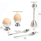 Egg Cracker Topper Set Stainless Steel Soft Hard Boiled Egg Opener Kit