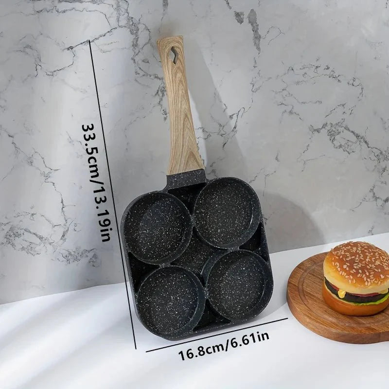 ChefVerra Non-Stick Omelette Pan | 4-hole frying pan for eggs, pancakes, and burgers