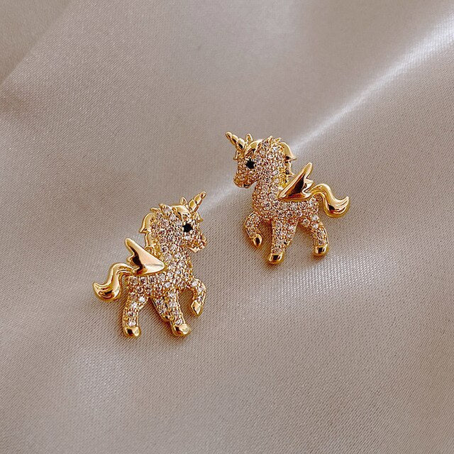 Auroria Earrings – Unique Unicorn Design with Zirconia