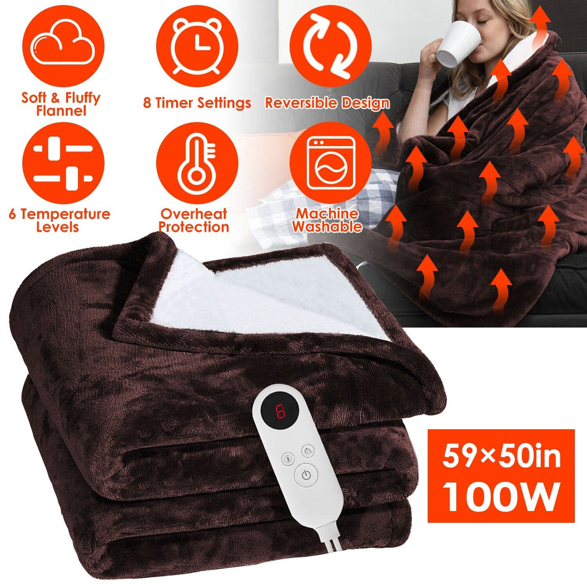 Electric Heated Flannel Blanket - CozyHeat