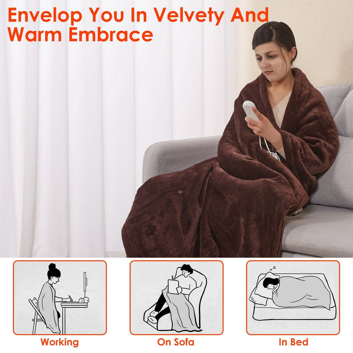 Electric Heated Flannel Blanket - CozyHeat