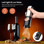 Electric Salt Pepper Grinder Set USB Rechargeable Automatic Spice Mill