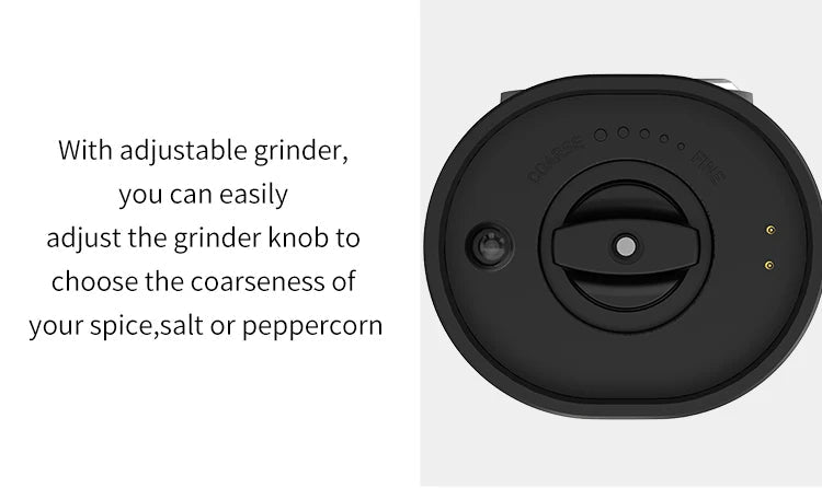 Electric Salt Pepper Grinder Set USB Rechargeable Automatic Spice Mill