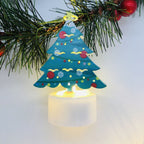 Electronic LED Christmas Candle Lamps - Set of 10 – Adorable Santa, Snowman & Tree Night Lights for Festive Home, Party, & Garden Décor