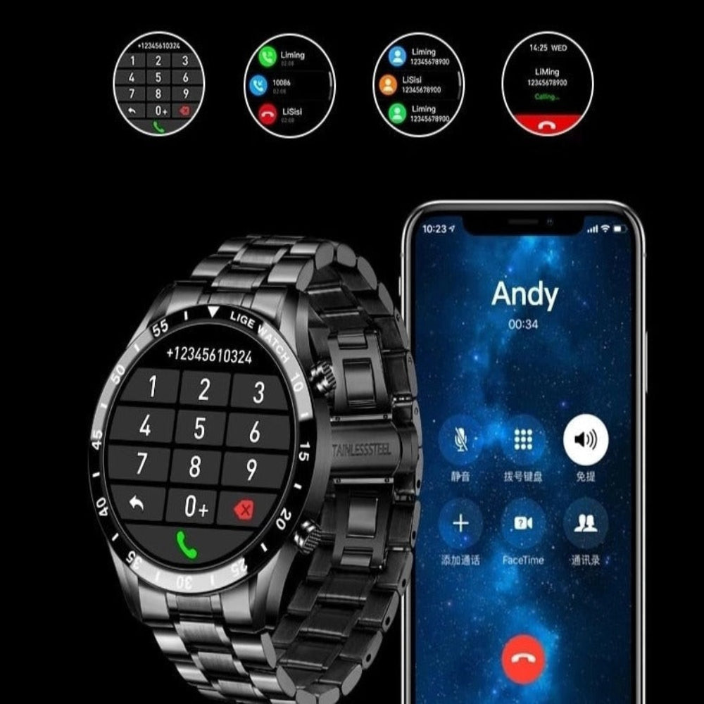 Smartwatch Stainless Steel Modern Health Tracker