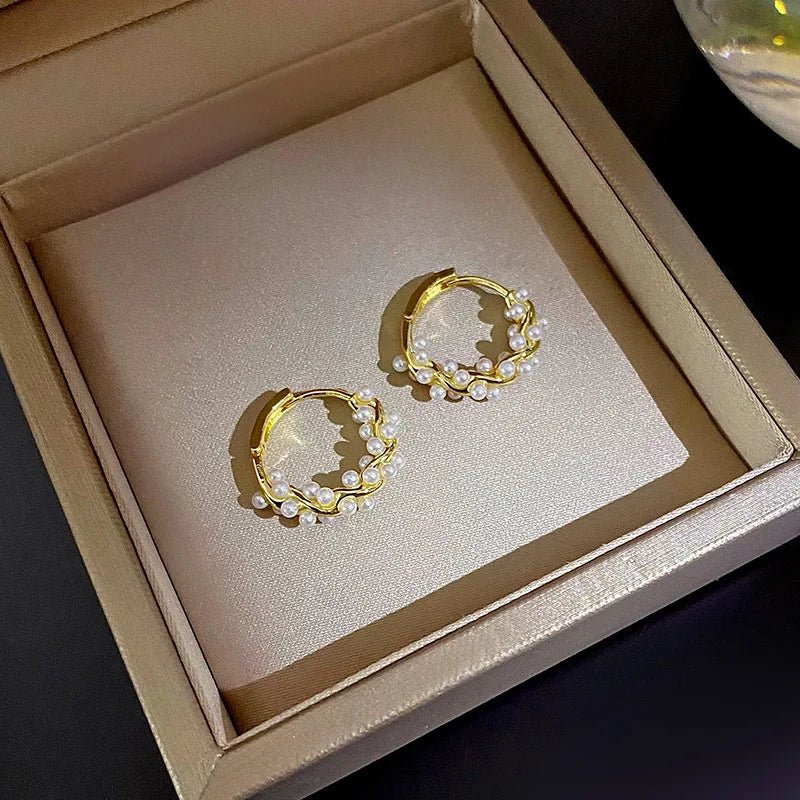 Elegant Beaded Hoop Earrings