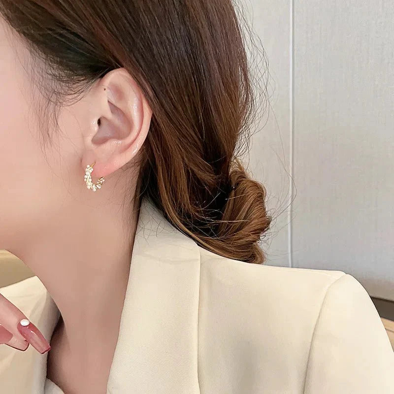 Elegant Beaded Hoop Earrings