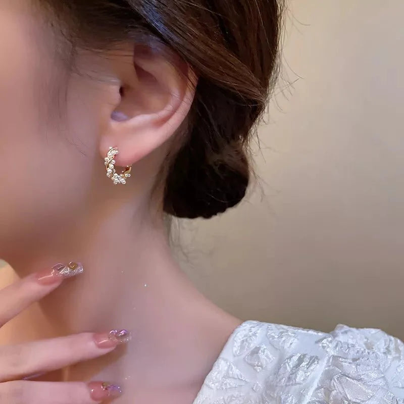 Elegant Beaded Hoop Earrings
