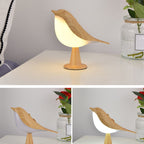 Table Lamp with Bird Design in Wood Finish