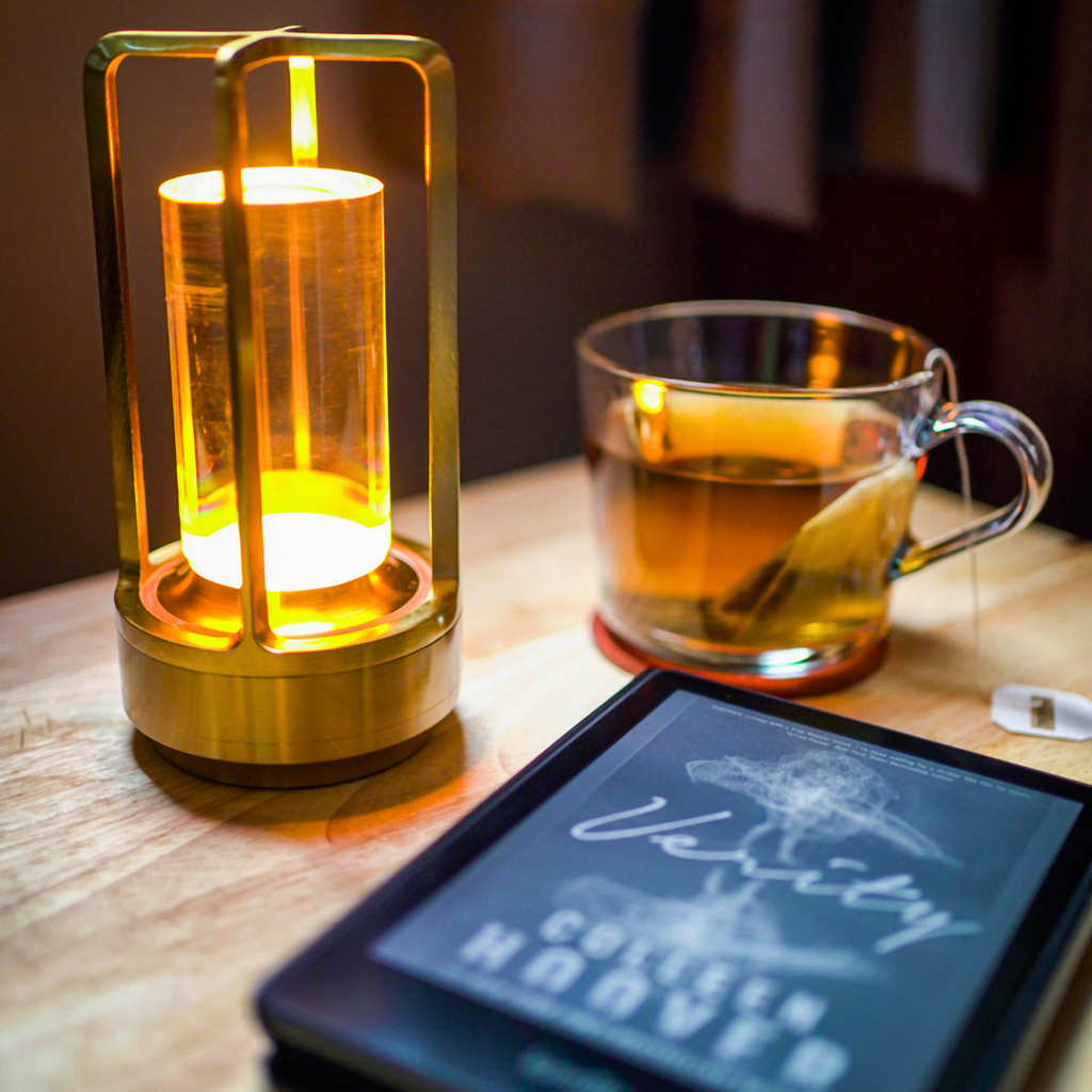 Table Lamp with Crystal Glass Ambient Light