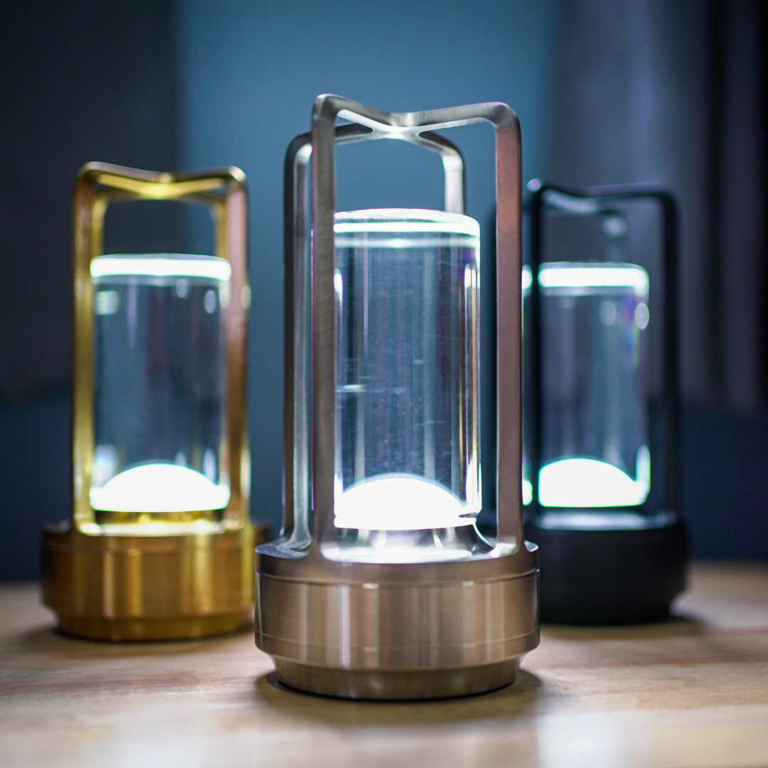 Table Lamp with Crystal Glass Ambient Light