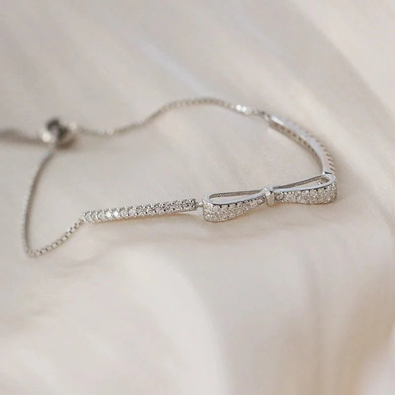 Elegant Diamond Bow Bracelet