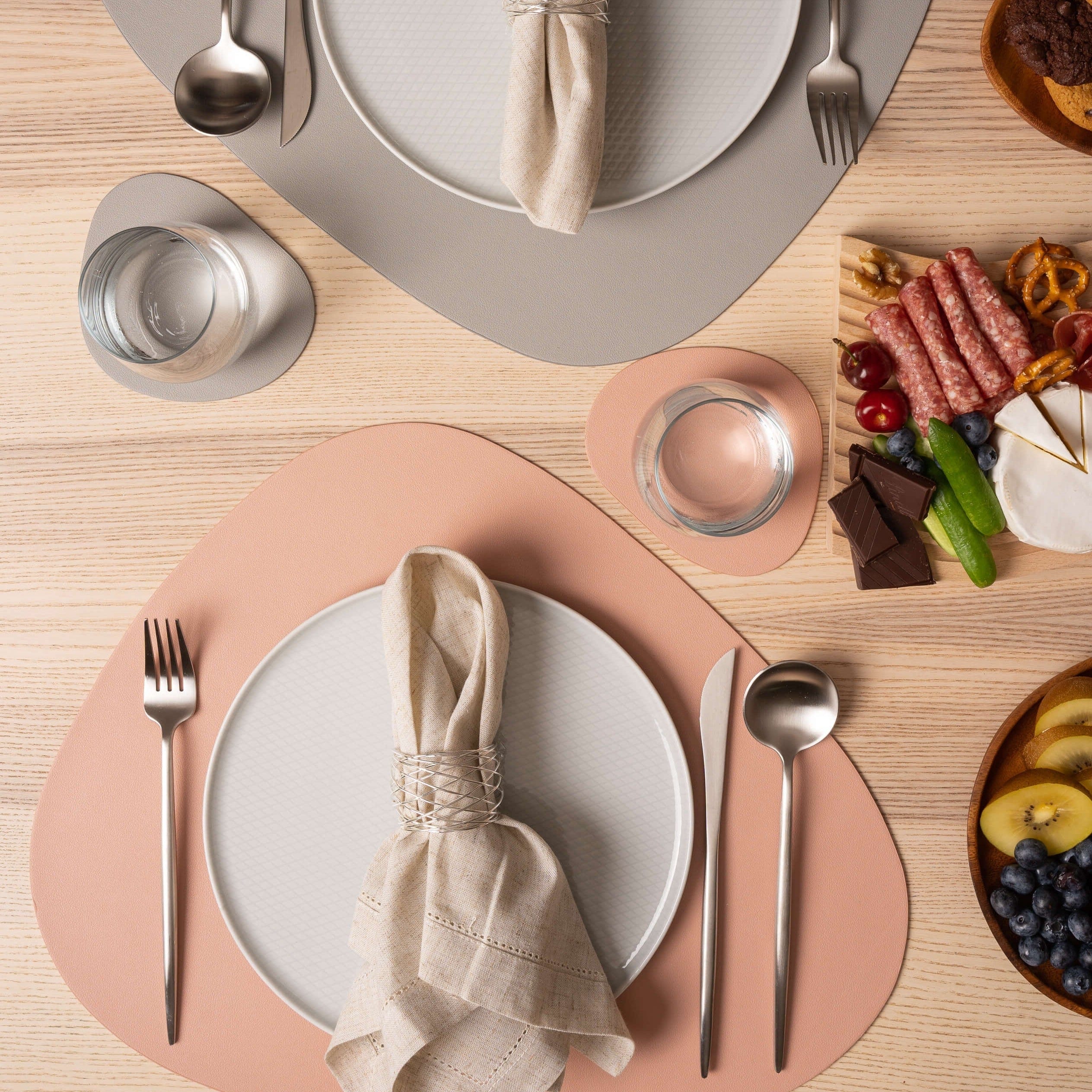 Luxury Leather Placemat and Coaster Set