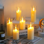 LED Candles with Glass Holders for Home Decor