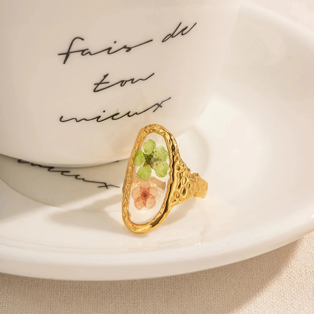 Elegant Floral Adjustable Rings