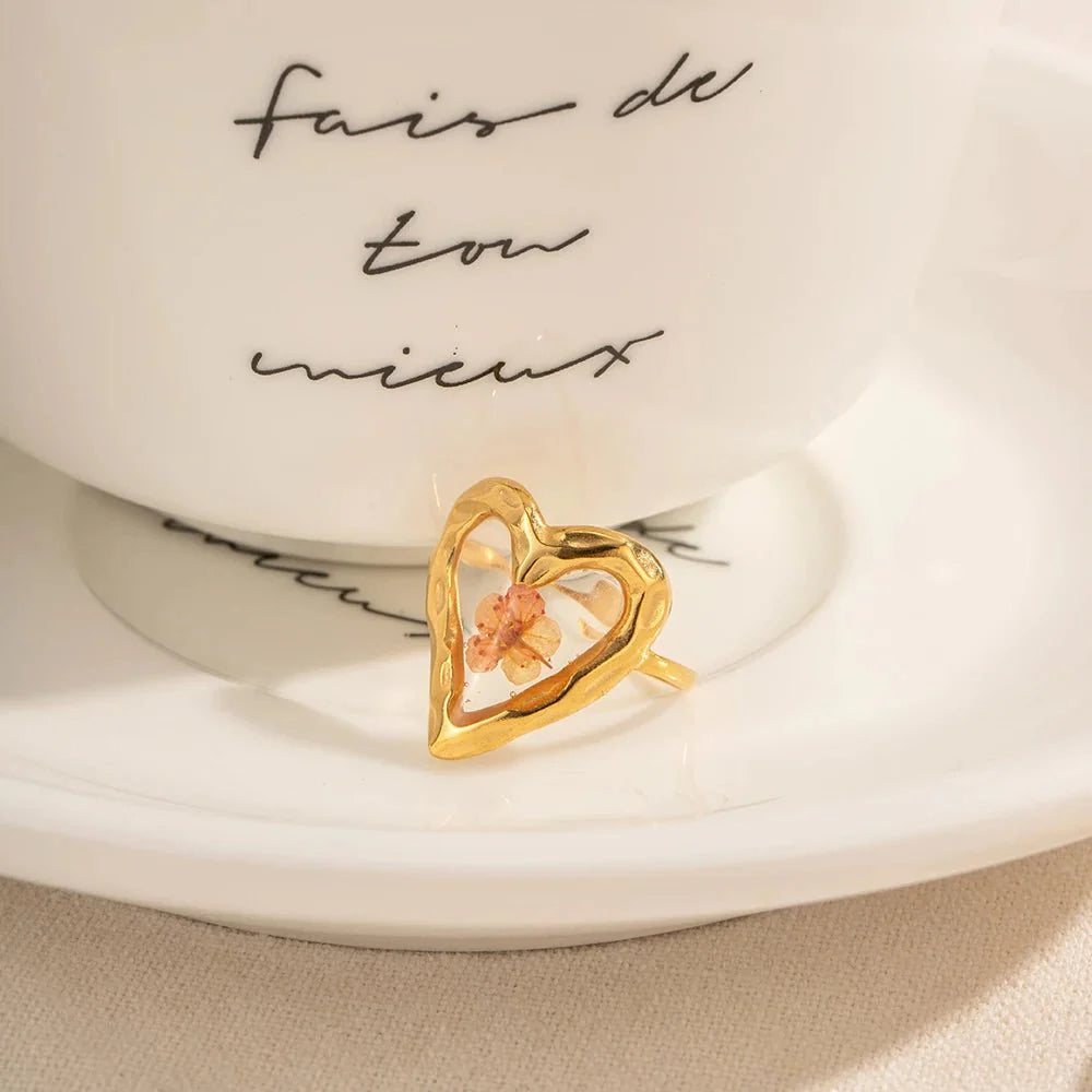 Elegant Floral Adjustable Rings
