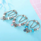 Elegant Floral Charm Bracelet in 925 Sterling Silver for Women - Nature-Inspired Design