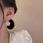 Elegant Gold Accented Floral Earrings
