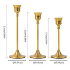 Candle Holders Gold Metal Set for Table Decor