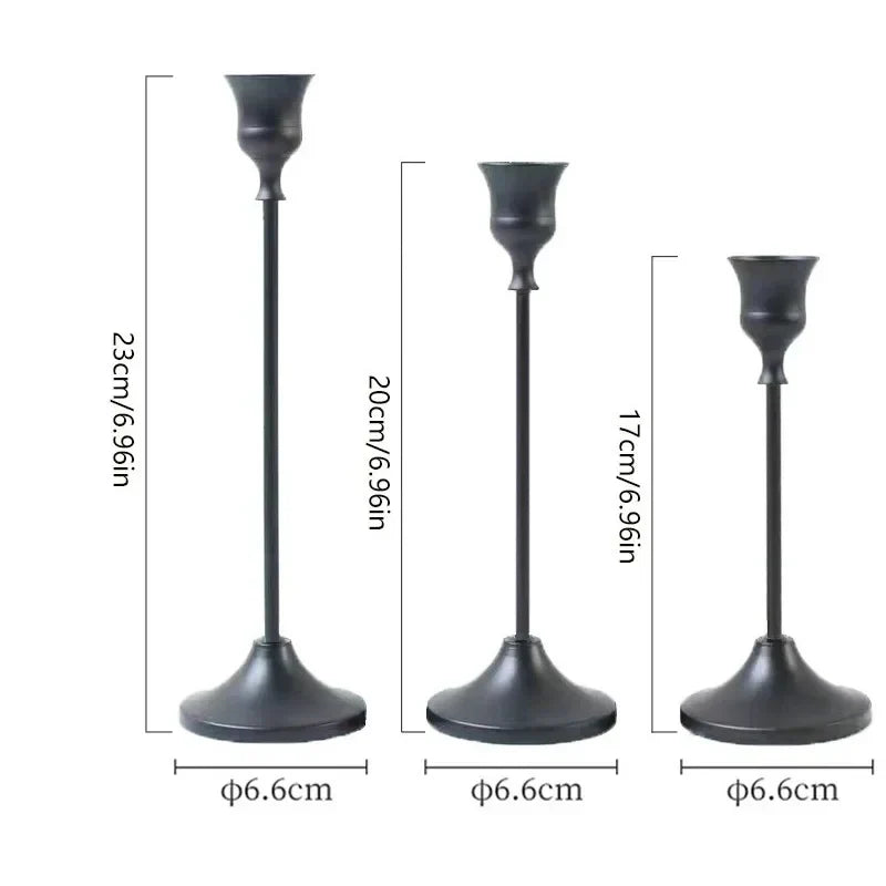 Candle Holders Gold Metal Set for Table Decor