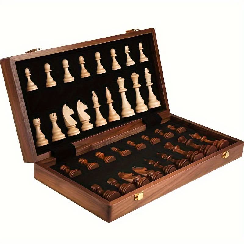 Handcrafted Wooden Chess Set with Extra Pieces
