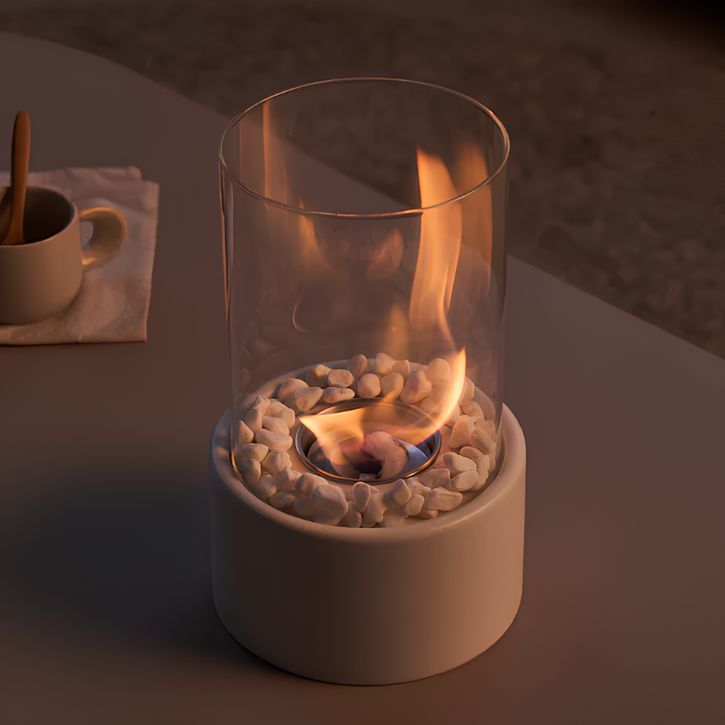 Glass Oil Lamp Decorative Tabletop Fireplace