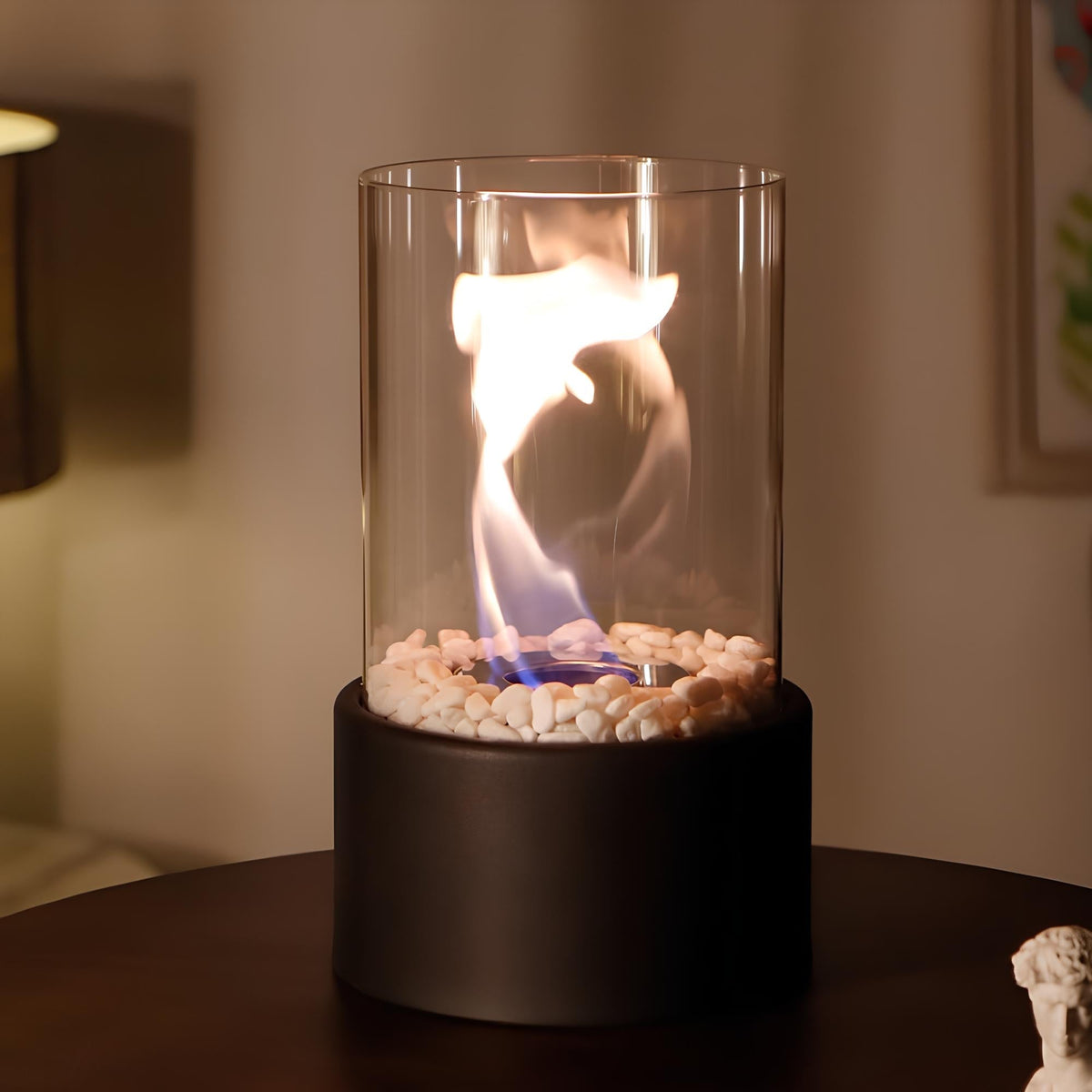 Glass Oil Lamp Decorative Tabletop Fireplace