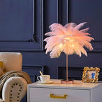 Feather Shade Modern Table Lamp