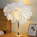 Feather Shade Modern Table Lamp