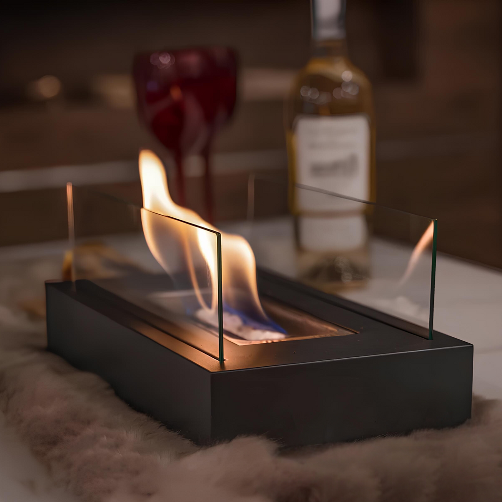 Compact Glass Bioethanol Tabletop Fireplace