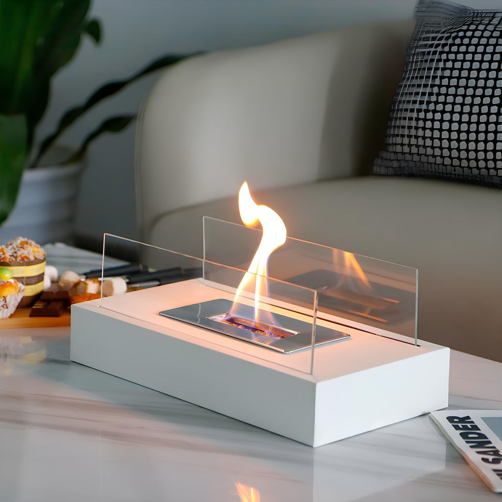 Compact Glass Bioethanol Tabletop Fireplace