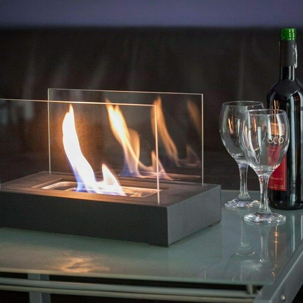 Compact Glass Bioethanol Tabletop Fireplace